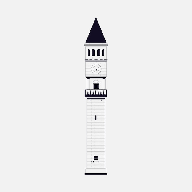 Vektor kostenlose vektor-glockenturm-flache illustration