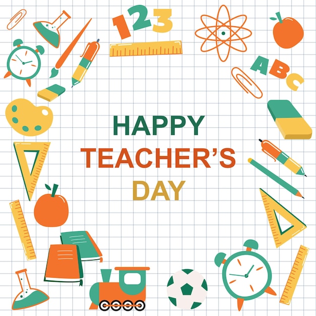 Kostenlose vektor happy teacher's day