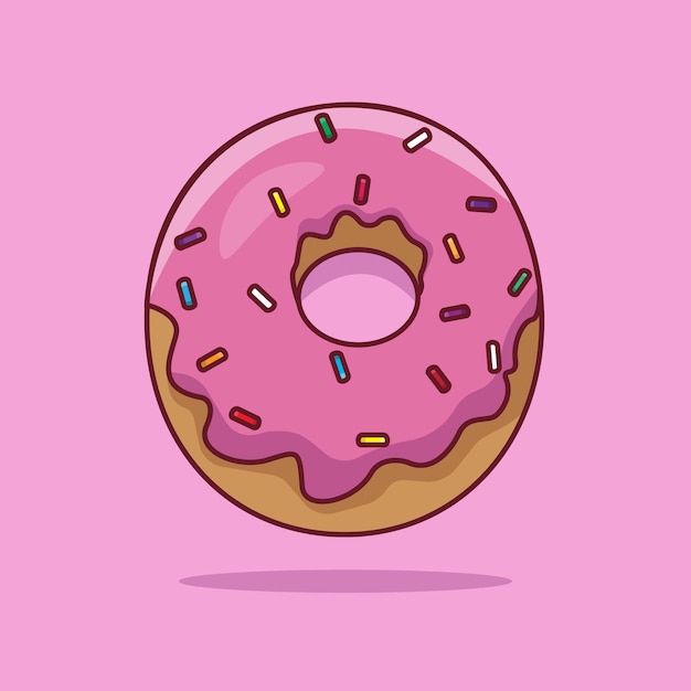 Kostenlose Vektor-Icon-Donut-Cartoon-Illustration