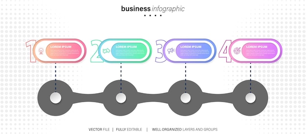 Vektor kostenlose vektor-infografik-schritte-sammlung flaches design