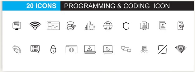 Kostenlose Vektor-Programmier- und Codierungssymbole