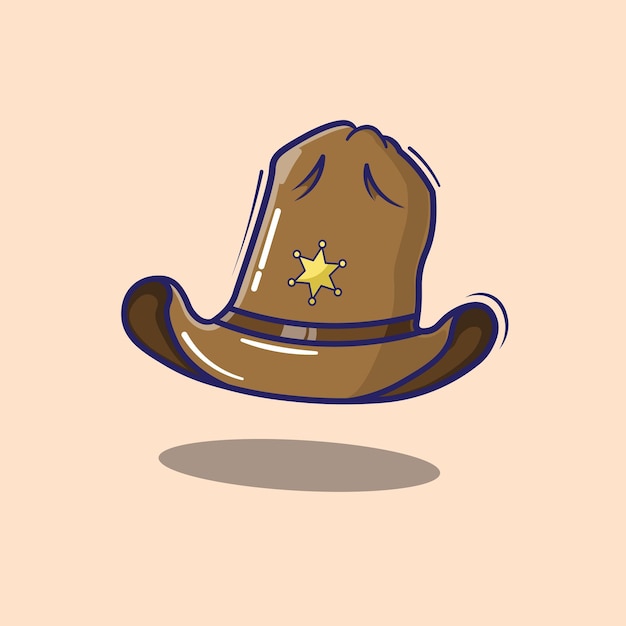 Vektor kostenlose vektor-sheriff-mütze-cartoon-symbol-illustration