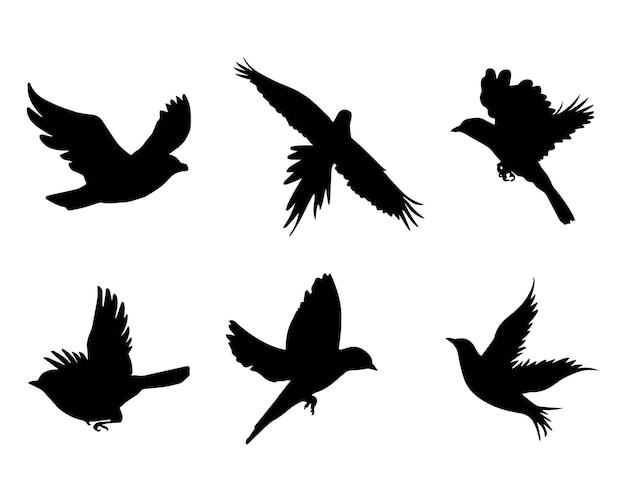 Kostenlose Vektor-Vogel-Silhouetten-Sammlung