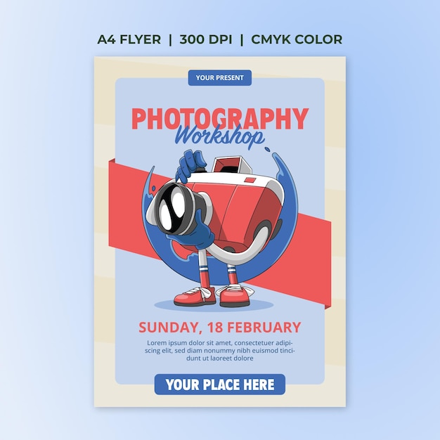 Kostenlose Vektorfotografie-Arbeitsschema a4 Flyer-Vorlage