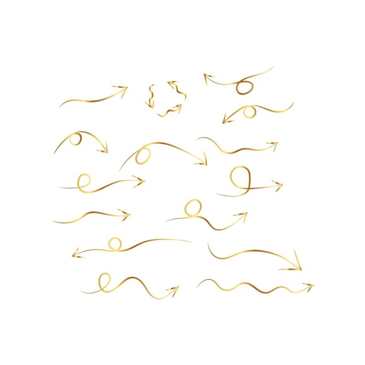 kostenlose Vektorgold-Luxus-Schwarz-Satz-Symbole Pfeil-Symbol