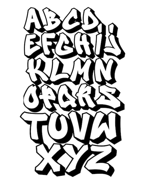 Kostenlose Vektorsammlung kreativer Graffiti-Buchstaben