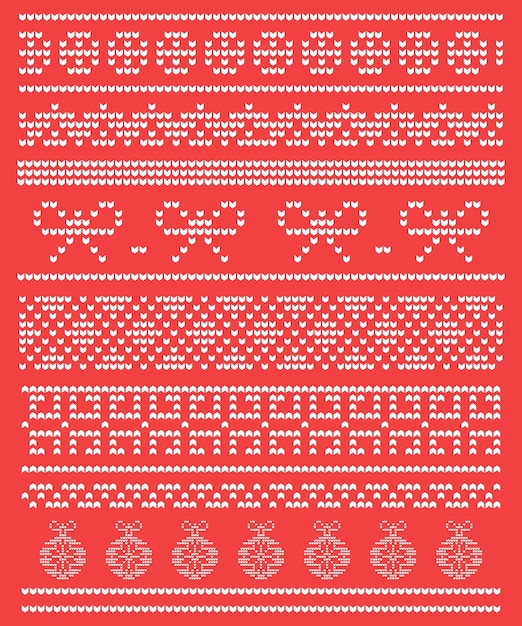 Kostenloser Vektor geometrischer Weihnachtspullover-Hintergrund im Kreuzstichstil