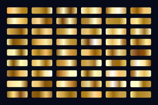 Kostenloser Vektor groß 54 Satz Premium königlich golden von metallischem Gold Gradienten Farbe