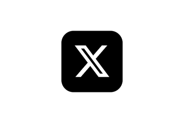 Kostenloser Vektor neues Twitter-Logo x-Symbol auf schwarzem Hintergrund