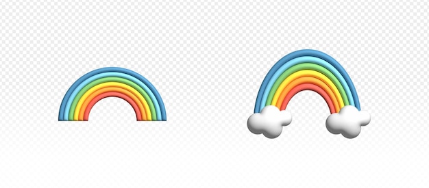Kostenloser Vektor-Sommerregenbogen mit Wolke