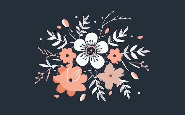 Vektor kostenloses dekoratives blumendesign mit vektoren und blumen-vektor-illustrationen