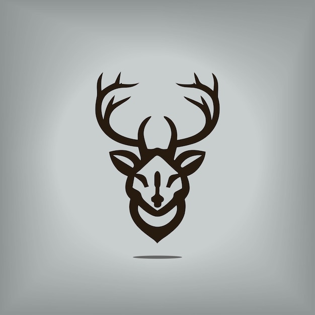 Kostenloses vektor-logo-design mit springendem hirsch-symbol