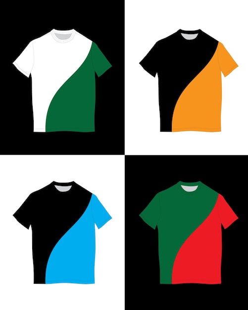 Vektor kostenloses vektor-t-shirt mit 4 farben