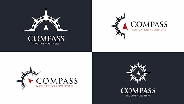 Vektor kostenloses vektorkompass-logo-vorlagenpaket