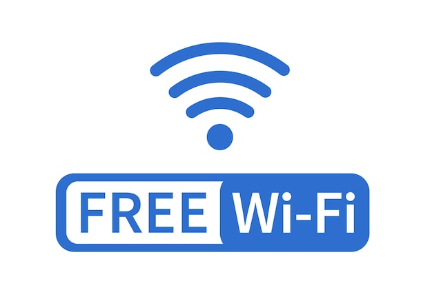 kostenloses Wi-Fi-Symbol Drahtloses und Wi-Fi -Symbol auf weißem Hintergrund Vektor-Illustration