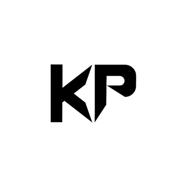 KP-Monogramm-Logo-Design, Buchstabe, Text, Name, Symbol, monochromes Logo, Alphabet-Zeichen, einfaches Logo