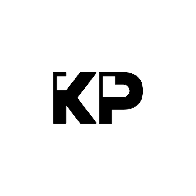 KP-Monogramm-Logo-Design, Buchstabe, Text, Name, Symbol, monochromes Logo, Alphabet-Zeichen, einfaches Logo