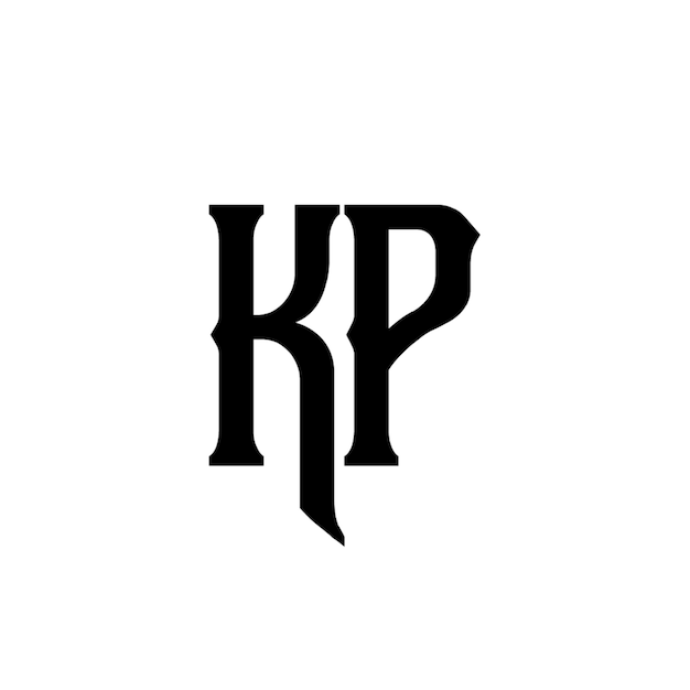 KP-Monogramm-Logo-Design, Buchstabe, Text, Name, Symbol, monochromes Logo, Alphabet-Zeichen, einfaches Logo