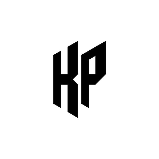 KP-Monogramm-Logo-Design, Buchstabe, Text, Name, Symbol, monochromes Logo, Alphabet-Zeichen, einfaches Logo