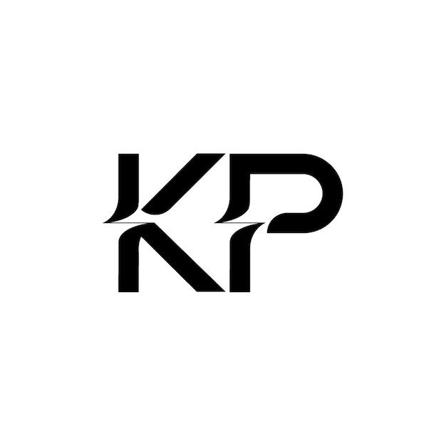 KP-Monogramm-Logo-Design, Buchstabe, Text, Name, Symbol, monochromes Logo, Alphabet-Zeichen, einfaches Logo