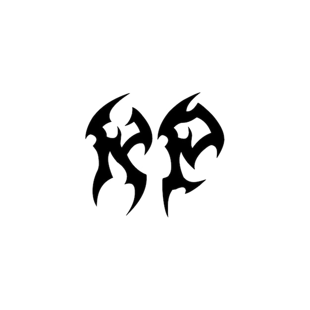 KP-Monogramm-Logo-Design, Buchstabe, Text, Name, Symbol, monochromes Logo, Alphabet-Zeichen, einfaches Logo