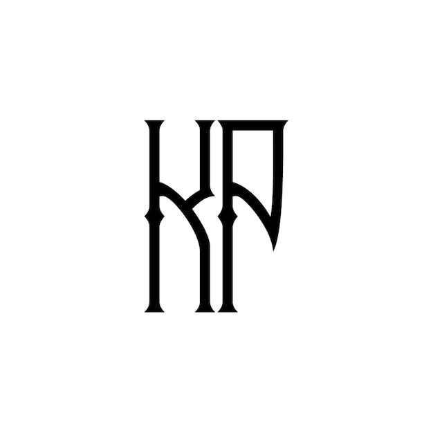 KP-Monogramm-Logo-Design, Buchstabe, Text, Name, Symbol, monochromes Logo, Alphabet-Zeichen, einfaches Logo