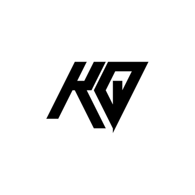 KQ-Monogramm-Logo-Design, Buchstabe, Text, Name, Symbol, monochromes Logo, Alphabet-Zeichen, einfaches Logo