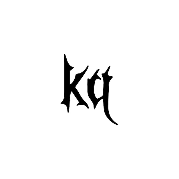 KQ-Monogramm-Logo-Design, Buchstabe, Text, Name, Symbol, monochromes Logo, Alphabet-Zeichen, einfaches Logo