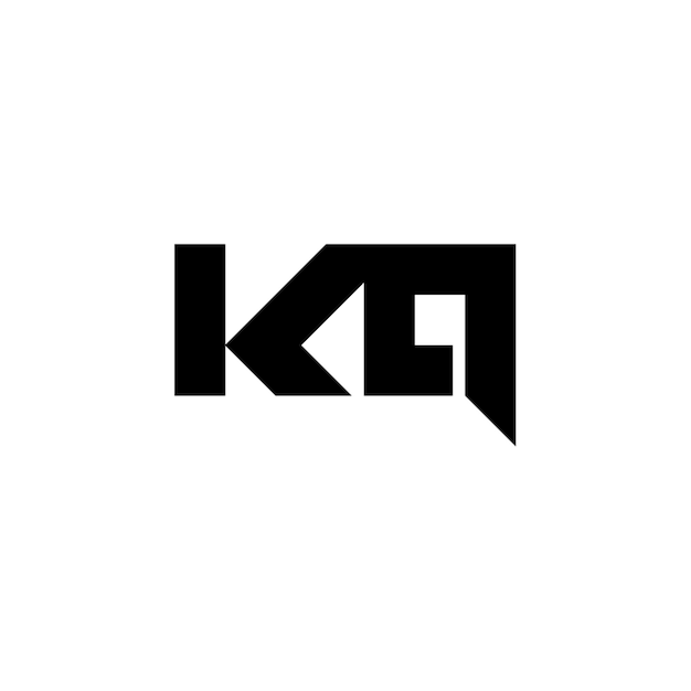 KQ-Monogramm-Logo-Design Buchstaben-Text-Namen-Symbol Monochrom-Logotyp-Alphabet-Zeichen-Einfach-Logo