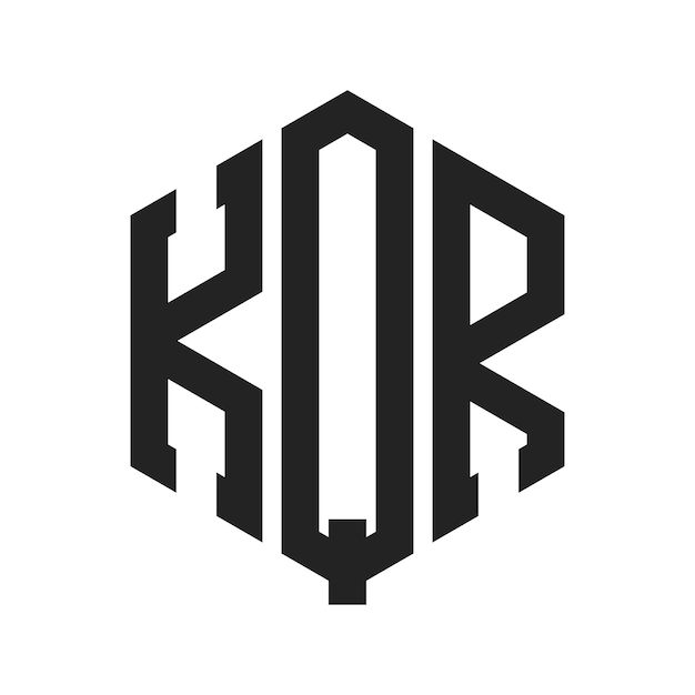 KQR Logo Design Initial Letter KQR Monogram Logo mit Hexagonform