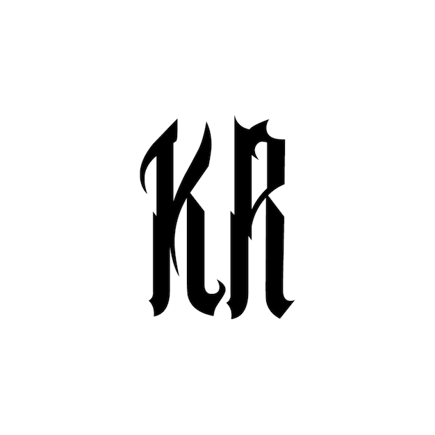 KR-Monogramm-Logo-Design, Buchstabe, Text, Name, Symbol, einfarbig, Logo, Alphabet, Zeichen, einfaches Logo