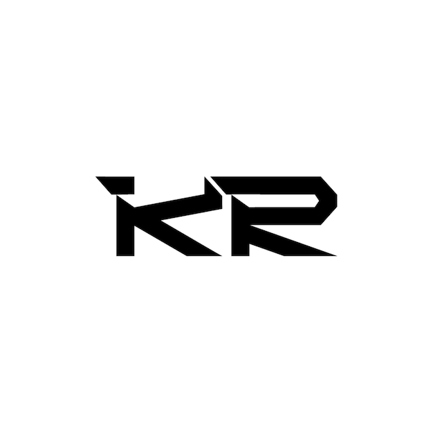 KR-Monogramm-Logo-Design, Buchstabe, Text, Name, Symbol, einfarbig, Logo, Alphabet, Zeichen, einfaches Logo