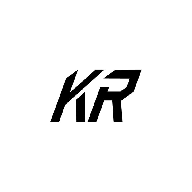 KR-Monogramm-Logo-Design, Buchstabe, Text, Name, Symbol, einfarbig, Logo, Alphabet, Zeichen, einfaches Logo