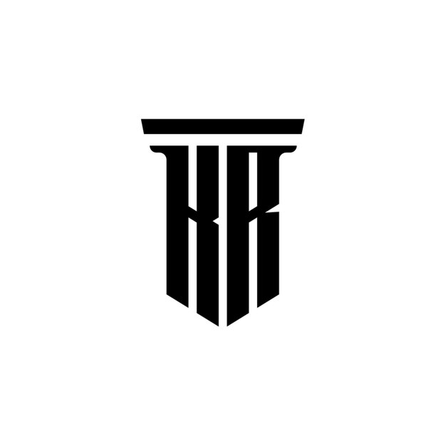 KR-Monogramm-Logo-Design, Buchstabe, Text, Name, Symbol, einfarbig, Logo, Alphabet, Zeichen, einfaches Logo