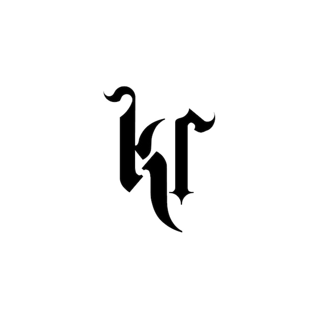 KR-Monogramm-Logo-Design, Buchstabe, Text, Name, Symbol, einfarbig, Logo, Alphabet, Zeichen, einfaches Logo