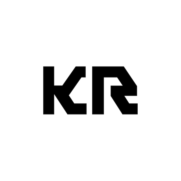 KR-Monogramm-Logo-Design, Buchstabe, Text, Name, Symbol, einfarbig, Logo, Alphabet, Zeichen, einfaches Logo