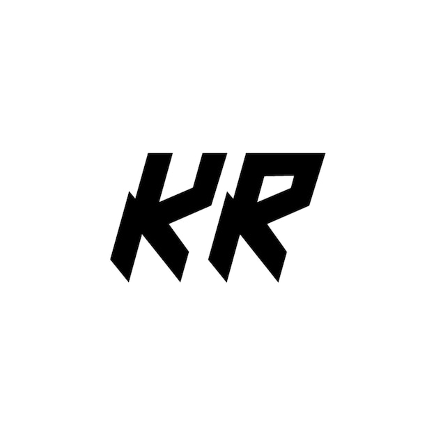KR-Monogramm-Logo-Design, Buchstabe, Text, Name, Symbol, einfarbig, Logo, Alphabet, Zeichen, einfaches Logo