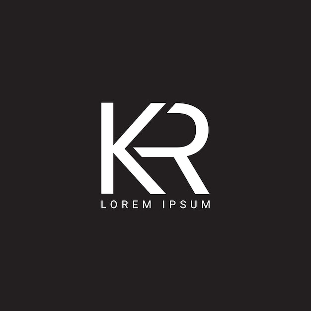 KR RK K R Buchstaben Abstrakt Logo Monogramm