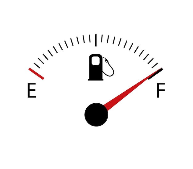 Kraftstoffanzeigen Gaszähleranzeige Kraftstoffvektor Tank voll Symbol Auto Zifferblatt Benzin Benzin Dashboard