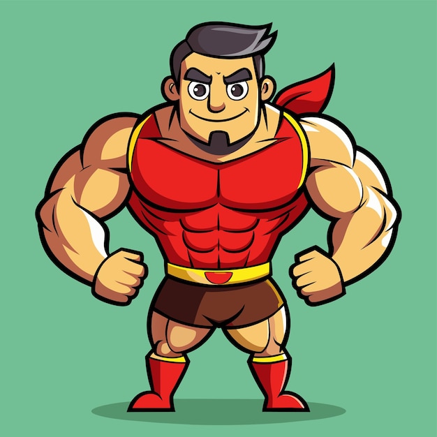 Krafttraining Fitnessstudio Bodybuilding Strongman Mann Übung handgezeichneter Cartoon Aufkleber Ikonenkonzept