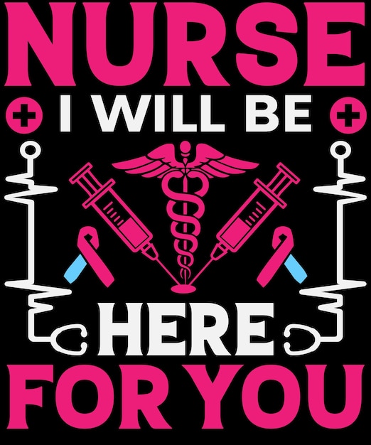 Krankenschwester-typografie-t-shirt-design und bearbeitbare vektorgrafik