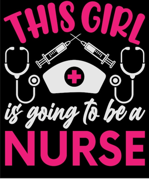Vektor krankenschwester zitiert typografie-t-shirt-design mit bearbeitbarem vektor