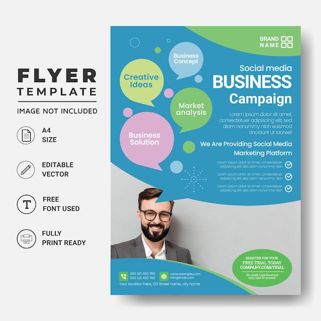 Kreativ- und corporate-business-flyer im a4-format. geschäftsbericht, broschüre, covergestaltung