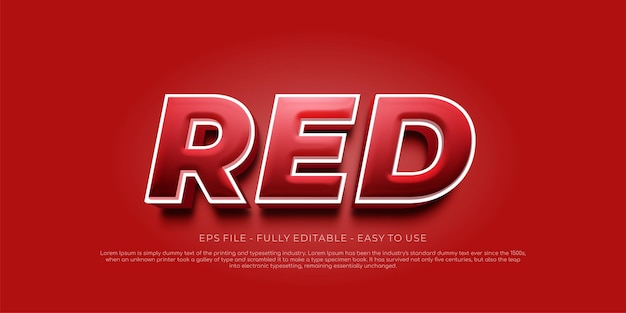 Kreative 3D-Text rot bearbeitbare Stileffektvorlage auf rotem Hintergrund