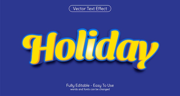 Kreative 3d-text-urlaub 3d-design bearbeitbare stileffektvorlage