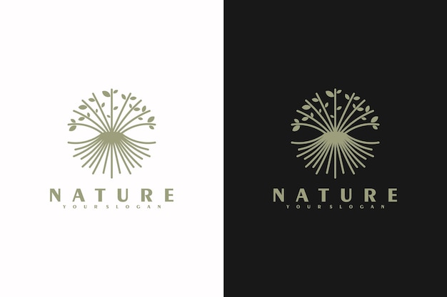 Kreative abstrakte baum-logo-natur-logo-logo-inspiration