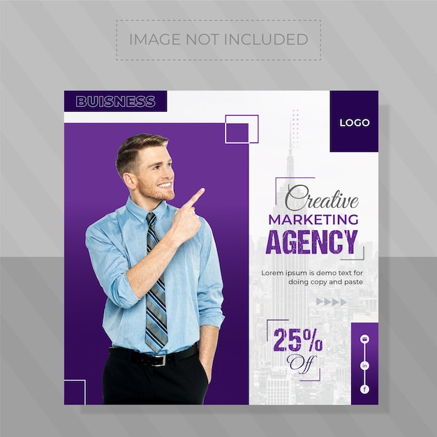 Vektor kreative agentur für digitales marketing in sozialen medien oder instagram-online-webinar-designvorlage