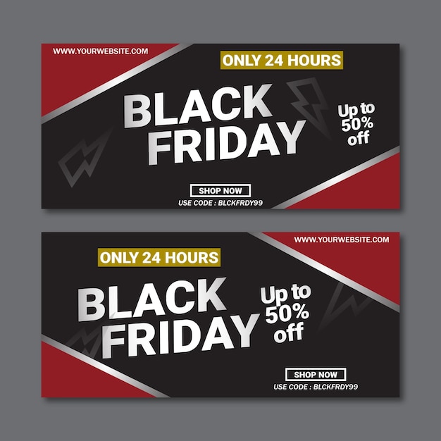 Kreative angebotsverkauf black friday banner-sammlung