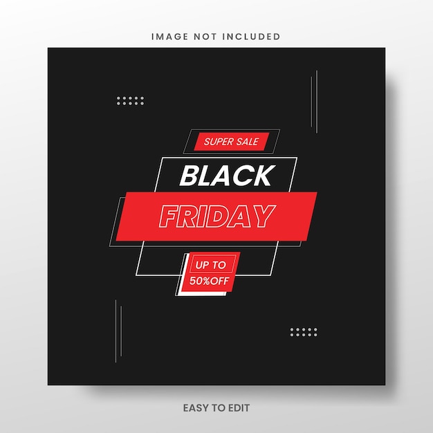 Kreative Black Friday-Verkauf-Social-Media-Beitragsvorlage Black Friday-Poster 3D-Illustration