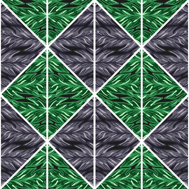 Kreative blätter formen mosaik nahtloses muster geometrisches botanisches laub endlose tapete palmblattkachel